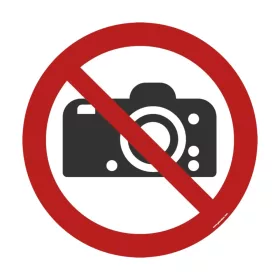   Zákaz fotografovania – bezpečnostné podlahové značenie 300 mm