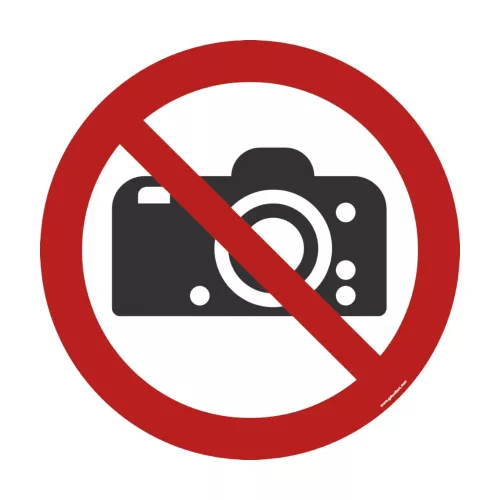Zákaz fotografovania – bezpečnostné podlahové značenie 300 mm