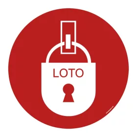   LOTO (Uzamknutie a označenie) – bezpečnostné podlahové značenie 400 mm