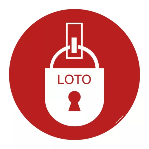 LOTO (Uzamknutie a označenie) – bezpečnostné podlahové značenie 300 mm