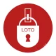LOTO (Uzamknutie a označenie) – bezpečnostné podlahové značenie 400 mm